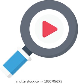 search video vector flat colour icon