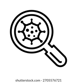 Search virus icon, Line Vector graphics