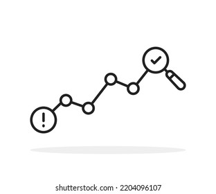 search for vulnerabilities for easy growth and increase. abstract concept of positive trend in finance forecast for investor trade or efficacy success strategy symbol in simple graphic design