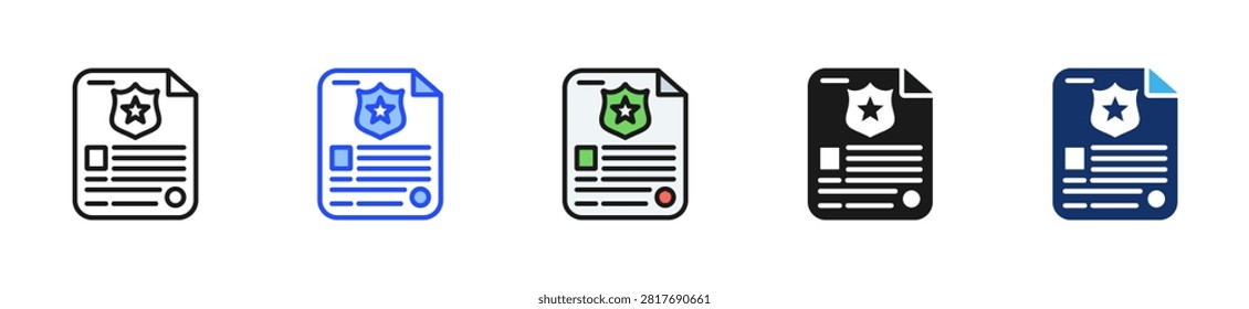 Search Warrant Icon Collection With Multiple Styles