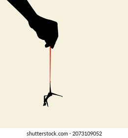 search for a way to solve a problem, help, minimalist style business concept, symbol of opportunity, leadership. Vector