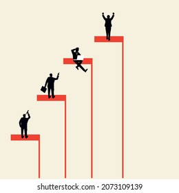 search for a way to solve a problem, help, minimalist style business concept, symbol of opportunity, leadership. Vector