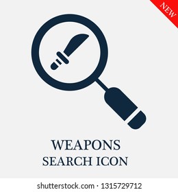 search Weapons icon. Editable search Weapons icon for web or mobile.