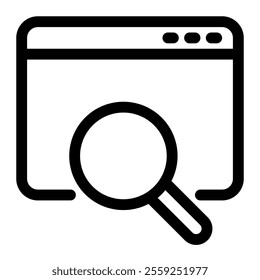 Search web icon with simple and line style