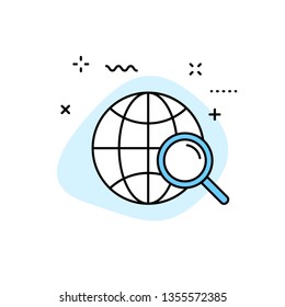 Search web icons in line style. SEO analytics, Digital marketing data analysis, Employee Management. Vector illustration