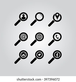 Search and web icons set
