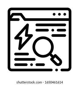 Vector de iconos de información web de búsqueda. Signo de información web de búsqueda de esquema. Ilustración de símbolo de contorno aislado