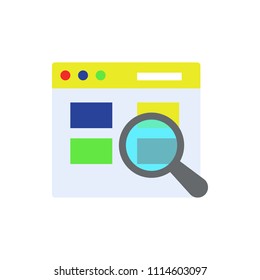 search the web page colored icon on white background