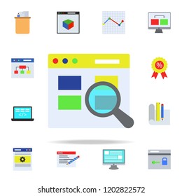 search the web page colored icon. Programming icons universal set for web and mobile