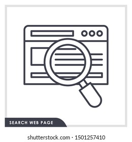 Search web page line icon with white background