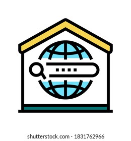 search web site at home color icon vector. search web site at home sign. isolated symbol illustration