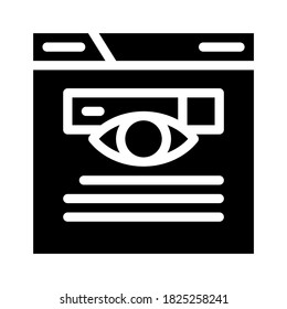 buscar sitio web de optimización de glifo vector de icono de optimización de glifo. signo de optimización del sitio web de búsqueda. símbolo de contorno aislado ilustración negra