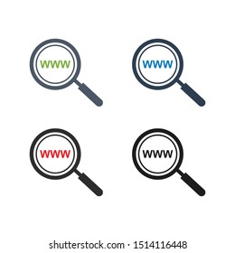 Search Website Icon Set. Flat style vector EPS.