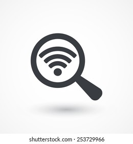 Search wi-fi connection flat icon 