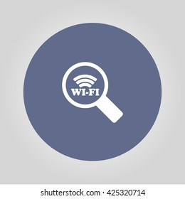 Search wi-fi connection flat icon. Vector concept illustration for design.