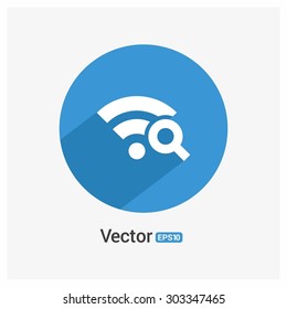 Search Wifi icon - Shadow Pictogram Vector illustration