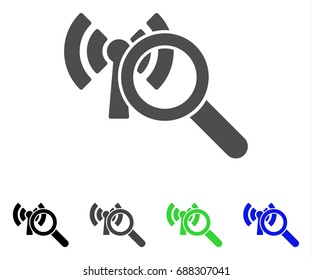 Search Wi-Fi Network flat vector pictograph. Colored search wi-fi network, gray, black, blue, green pictogram versions. Flat icon style for web design.
