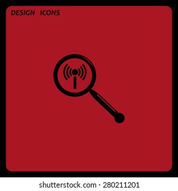 Search wi-fi network. icon. vector design. Flat design style 