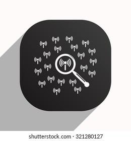 Search wi-fi network. icon. vector design, black button for Mobile Applications