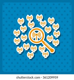 Search wifi network icon, vector illustration. Flat design style