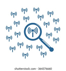Search wifi network icon, vector illustration. Flat design style