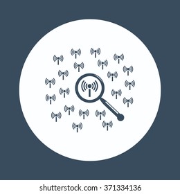 Search wifi network icon, vector illustration. Flat design style