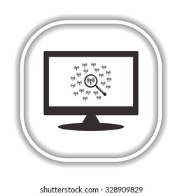 Search wi-fi network.  Modern design flat style icon