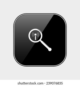Search wi-fi network on the black button, vector, EPS 10