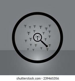 Search wi-fi network on gray background, vector, EPS 10