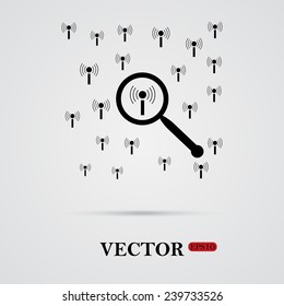 Search wi-fi network   on a light background with shadow, vector, EPS 10