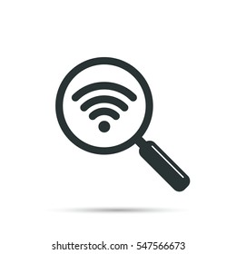 Search wifi signal icon vector isolated on white.