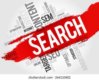 SEARCH word cloud, business concept