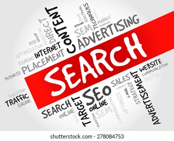 SEARCH word cloud, business concept