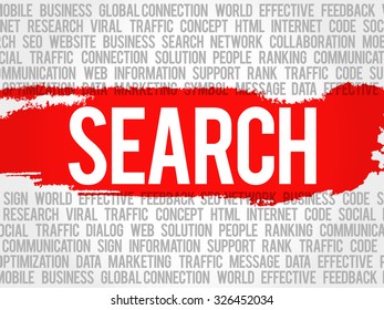 SEARCH word cloud, business concept