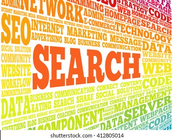 SEARCH word cloud, business concept