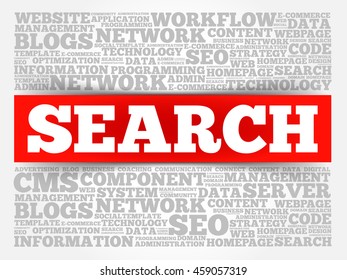 SEARCH word cloud collage, business concept background