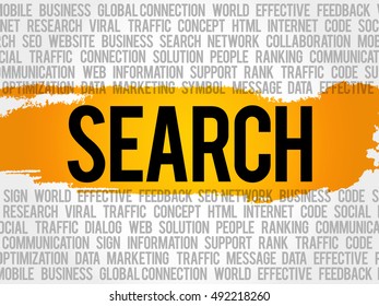 SEARCH word cloud collage, business concept background