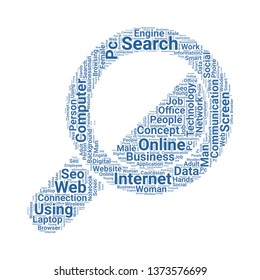 search word cloud. tag cloud about search