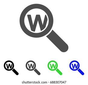Search Word flat vector illustration. Colored search word, gray, black, blue, green icon versions. Flat icon style for web design.