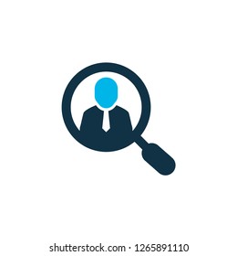 Search for workers icon colored symbol. Premium quality isolated find employee element in trendy style.