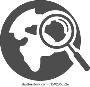 Search in the world icon or symbol vector