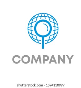 search world logo icon design template sign