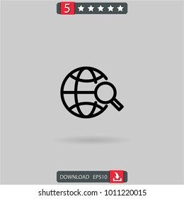 search worldwide vector icon