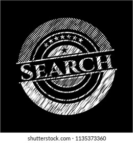 Search written with chalkboard texture