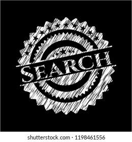 Search written with chalkboard texture