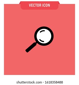 Search and zoom icon. Magnifying glass pictogram. Magnifier lupe.