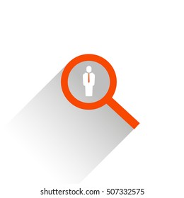 Search zoom Icon set on the white background in flat design style. Vector Illustration for web.