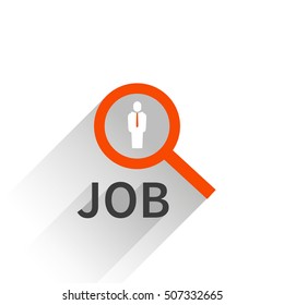 Search zoom Icon set on the white background in flat design style. Vector Illustration for web.