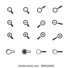 Search zoom icon set web