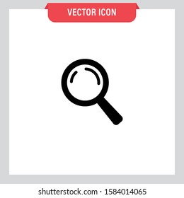 Search and zoom vector icon. Magnifier glass pictogram.